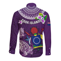 Cook Islands Rarotonga Long Sleeve Button Shirt Coat Of Arms Plumeria Polynesian Turtle LT05 - Polynesian Pride