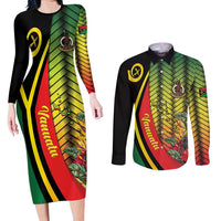 Vanuatu Constitution Day Couples Matching Long Sleeve Bodycon Dress and Long Sleeve Button Shirt Long Live Vanuatu LT05 Colorful - Polynesian Pride