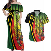 Vanuatu Constitution Day Couples Matching Off Shoulder Maxi Dress and Hawaiian Shirt Long Live Vanuatu - Polynesian Pride