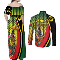 Vanuatu Constitution Day Couples Matching Off Shoulder Maxi Dress and Long Sleeve Button Shirt Long Live Vanuatu LT05 - Polynesian Pride