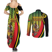 Vanuatu Constitution Day Couples Matching Summer Maxi Dress and Long Sleeve Button Shirt Long Live Vanuatu LT05 - Polynesian Pride