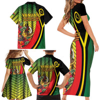 Vanuatu Constitution Day Family Matching Short Sleeve Bodycon Dress and Hawaiian Shirt Long Live Vanuatu - Polynesian Pride