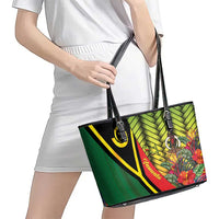 Vanuatu Constitution Day Leather Tote Bag Long Live Vanuatu - Polynesian Pride