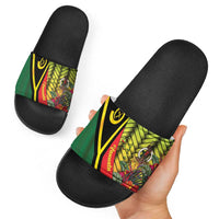 Vanuatu Constitution Day Slide Sandals Long Live Vanuatu - Polynesian Pride