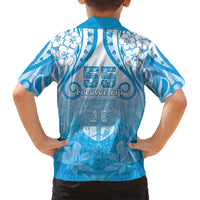 Fiji Day Family Matching Off Shoulder Short Dress and Hawaiian Shirt 55th Anniversary Forever Fiji - Polynesian Pride