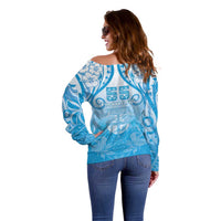 Fiji Day Off Shoulder Sweater 55th Anniversary Forever Fiji - Polynesian Pride