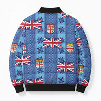 Fiji Masi Tapa Bomber Puffer Jacket Coat Of Arms LT05 - Polynesian Pride