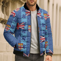 Fiji Masi Tapa Bomber Puffer Jacket Coat Of Arms LT05 - Polynesian Pride