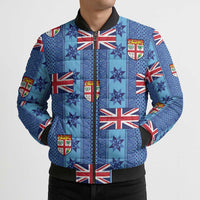 Fiji Masi Tapa Bomber Puffer Jacket Coat Of Arms LT05 - Polynesian Pride