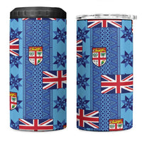 Fiji Masi Tapa 4 in 1 Can Cooler Tumbler Coat Of Arms LT05 One Size: 16 oz Blue - Polynesian Pride