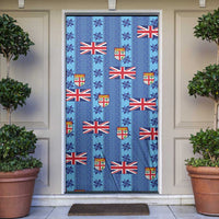 Fiji Masi Tapa Door Cover Coat Of Arms LT05 Blue - Polynesian Pride