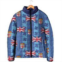 Fiji Masi Tapa Padded Jacket Coat Of Arms LT05 - Polynesian Pride