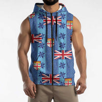 Fiji Masi Tapa Sleeveless Zip Hoodie Coat Of Arms LT05 - Polynesian Pride