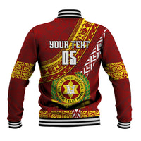 Custom Vavau High School Baseball Jacket Tongan Kupesi Pattern LT05 - Polynesian Pride