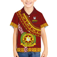Custom Vavau High School Kid Hawaiian Shirt Tongan Kupesi Pattern LT05 Kid Red - Polynesian Pride