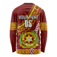 Custom Vavau High School Long Sleeve Shirt Tongan Kupesi Pattern LT05 - Polynesian Pride