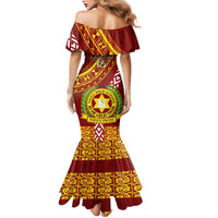 Custom Vavau High School Mermaid Dress Tongan Kupesi Pattern LT05 - Polynesian Pride