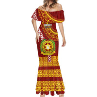 Custom Vavau High School Mermaid Dress Tongan Kupesi Pattern LT05 - Polynesian Pride