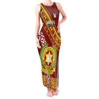 Custom Vavau High School Tank Maxi Dress Tongan Kupesi Pattern LT05 Women Red - Polynesian Pride