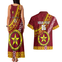 Custom Eua High School Couples Matching Tank Maxi Dress and Hawaiian Shirt Tongan Kupesi Pattern LT05 - Polynesian Pride