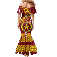 Custom Eua High School Mermaid Dress Tongan Kupesi Pattern LT05 - Polynesian Pride