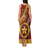 Custom Eua High School Tank Maxi Dress Tongan Kupesi Pattern LT05 - Polynesian Pride