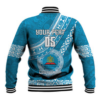 Custom Lavengamalie College Baseball Jacket Tongan Kupesi Pattern LT05 - Polynesian Pride