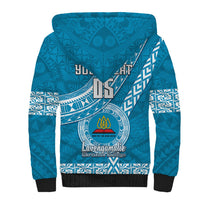 Custom Lavengamalie College Sherpa Hoodie Tongan Kupesi Pattern LT05 - Polynesian Pride