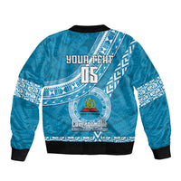 Custom Lavengamalie College Sleeve Zip Bomber Jacket Tongan Kupesi Pattern LT05 - Polynesian Pride