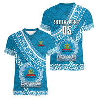 custom-lavengamalie-college-women-v-neck-t-shirt-tongan-kupesi-pattern