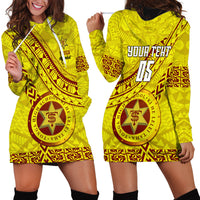 Custom Tonga High School Hoodie Dress Tongan Kupesi Pattern LT05 - Polynesian Pride