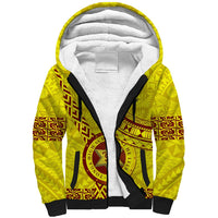 Custom Tonga High School Sherpa Hoodie Tongan Kupesi Pattern LT05 Unisex Yellow - Polynesian Pride