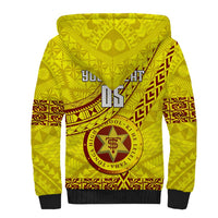 Custom Tonga High School Sherpa Hoodie Tongan Kupesi Pattern LT05 - Polynesian Pride