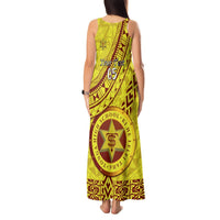 Custom Tonga High School Tank Maxi Dress Tongan Kupesi Pattern LT05 - Polynesian Pride