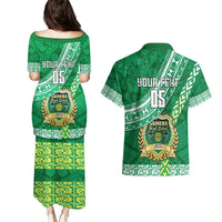 Custom Saineha High School Couples Matching Puletasi Dress and Hawaiian Shirt Tongan Kupesi Pattern LT05 - Polynesian Pride