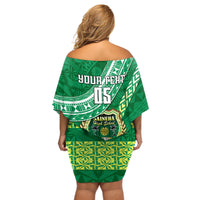 Custom Saineha High School Off Shoulder Short Dress Tongan Kupesi Pattern LT05 - Polynesian Pride