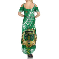 Custom Saineha High School Summer Maxi Dress Tongan Kupesi Pattern LT05 - Polynesian Pride