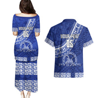 Custom Tupou College Couples Matching Puletasi Dress and Hawaiian Shirt Tongan Kupesi Pattern LT05 - Polynesian Pride