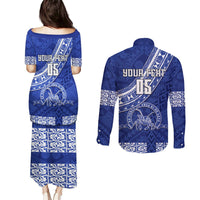 Custom Tupou College Couples Matching Puletasi Dress and Long Sleeve Button Shirts Tongan Kupesi Pattern LT05 - Polynesian Pride