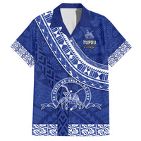 Custom Tupou College Hawaiian Shirt Tongan Kupesi Pattern LT05 Blue - Polynesian Pride
