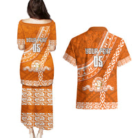 Custom Tailulu College Couples Matching Puletasi Dress and Hawaiian Shirt Tongan Kupesi Pattern LT05 - Polynesian Pride