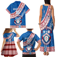 Custom Apifoou College Family Matching Tank Maxi Dress and Hawaiian Shirt Tongan Kupesi Pattern LT05 - Polynesian Pride