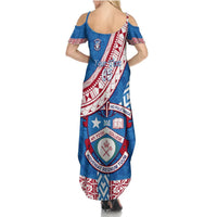 Custom Apifoou College Summer Maxi Dress Tongan Kupesi Pattern LT05 - Polynesian Pride