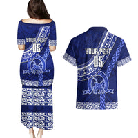 Custom Queen Salote College Couples Matching Puletasi Dress and Hawaiian Shirt Tongan Kupesi Pattern LT05 - Polynesian Pride
