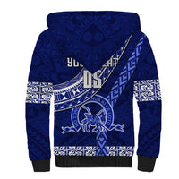 Custom Queen Salote College Sherpa Hoodie Tongan Kupesi Pattern LT05 - Polynesian Pride