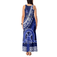 Custom Queen Salote College Tank Maxi Dress Tongan Kupesi Pattern LT05 - Polynesian Pride