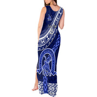 Custom Queen Salote College Tank Maxi Dress Tongan Kupesi Pattern LT05 - Polynesian Pride