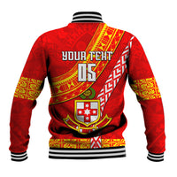 Custom Kolisi Tonga Baseball Jacket Tongan Kupesi Pattern LT05 - Polynesian Pride