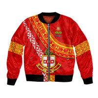 Custom Kolisi Tonga Bomber Jacket Tongan Kupesi Pattern LT05 Unisex Red - Polynesian Pride