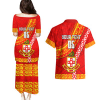 Custom Kolisi Tonga Couples Matching Puletasi Dress and Hawaiian Shirt Tongan Kupesi Pattern LT05 - Polynesian Pride